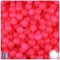 BeadTin Hot Pink Frosted 8mm Round Plastic Craft Beads (300pcs)